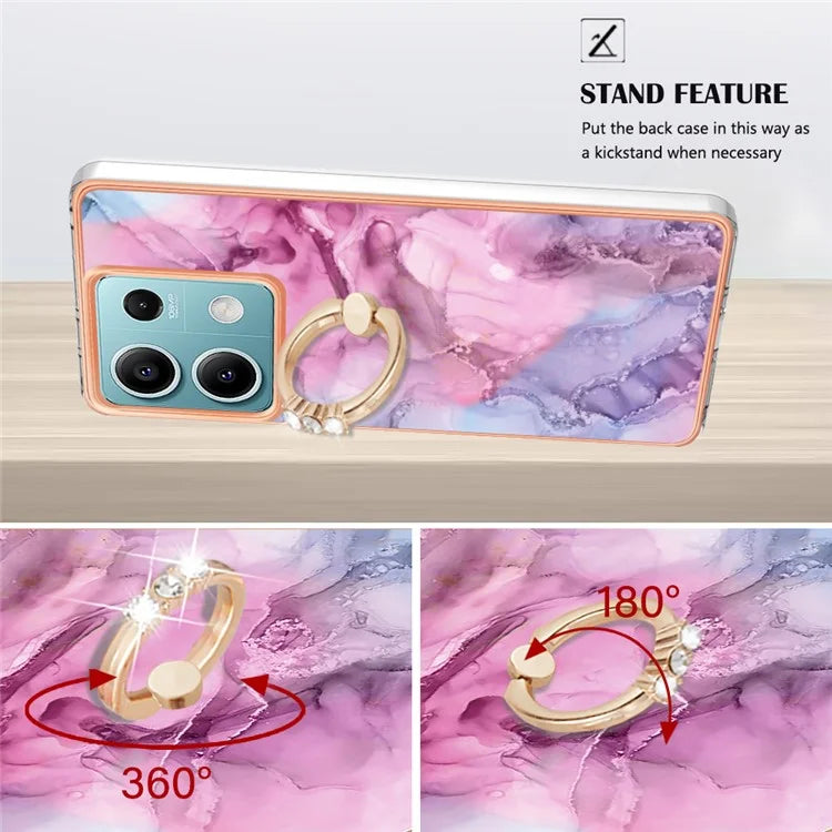YB IMD Series-17 Style-E For Xiaomi Redmi Note 13 5G Case Electroplating Kickstand Soft TPU Cover