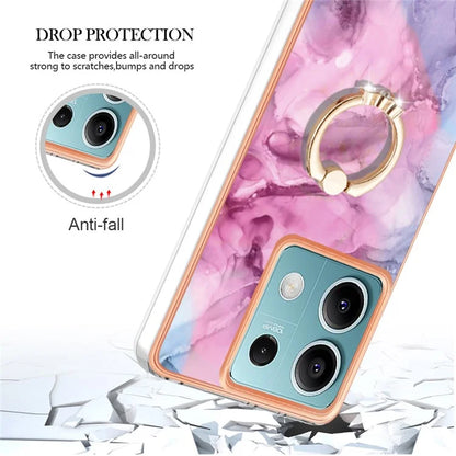 YB IMD Series-17 Style-E For Xiaomi Redmi Note 13 5G Case Electroplating Kickstand Soft TPU Cover