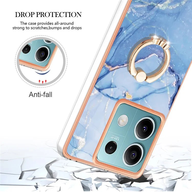 YB IMD Series-17 Style-E For Xiaomi Redmi Note 13 5G Case Electroplating Kickstand Soft TPU Cover