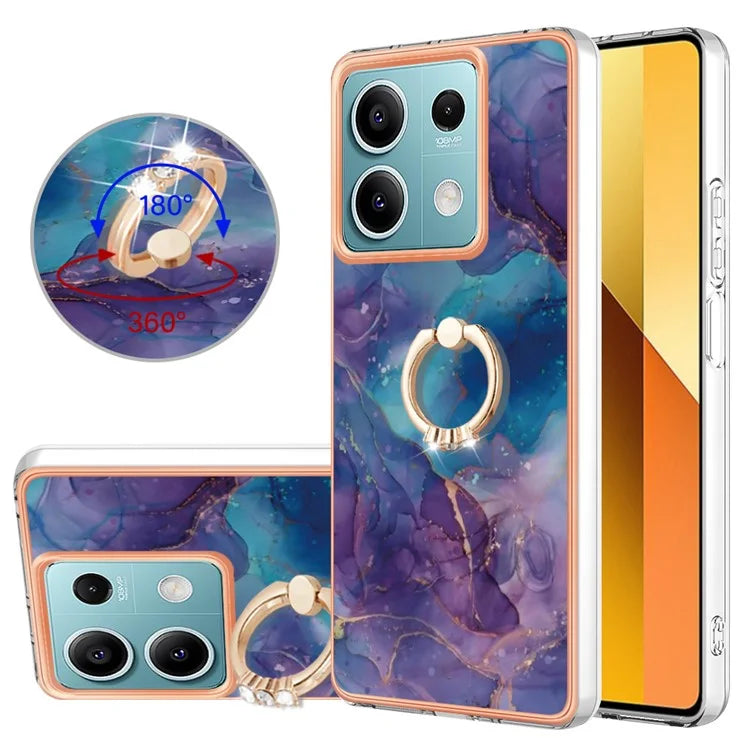 YB IMD Series-17 Style-E For Xiaomi Redmi Note 13 5G Case Electroplating Kickstand Soft TPU Cover