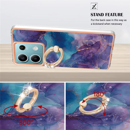 YB IMD Series-17 Style-E For Xiaomi Redmi Note 13 5G Case Electroplating Kickstand Soft TPU Cover