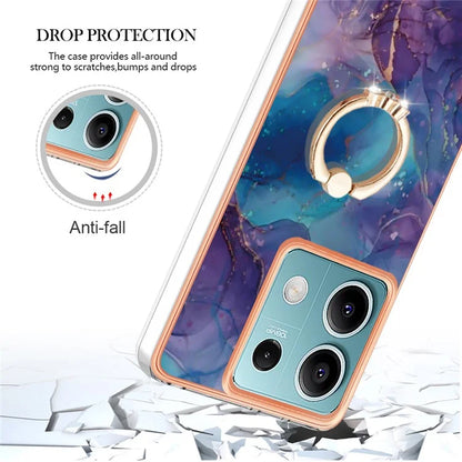 YB IMD Series-17 Style-E For Xiaomi Redmi Note 13 5G Case Electroplating Kickstand Soft TPU Cover