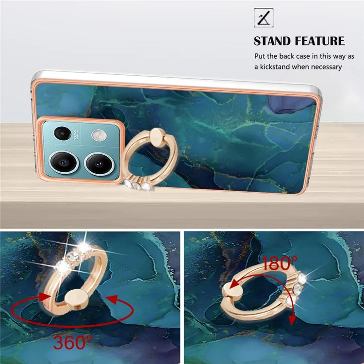 YB IMD Series-17 Style-E For Xiaomi Redmi Note 13 5G Case Electroplating Kickstand Soft TPU Cover