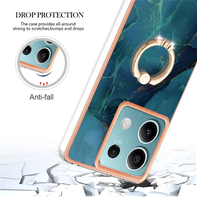 YB IMD Series-17 Style-E For Xiaomi Redmi Note 13 5G Case Electroplating Kickstand Soft TPU Cover