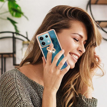 YB IMD Series-17 Style-E For Xiaomi Redmi Note 13 5G Case Electroplating Kickstand Soft TPU Cover