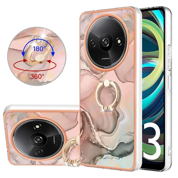 YB IMD Series-17 Style-E For Xiaomi Redmi A3 / Poco C61 4G Slim Case 2.0mm Kickstand TPU Phone Cover