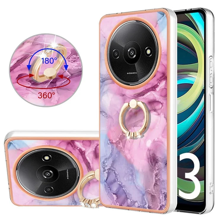 YB IMD Series-17 Style-E For Xiaomi Redmi A3 / Poco C61 4G Slim Case 2.0mm Kickstand TPU Phone Cover