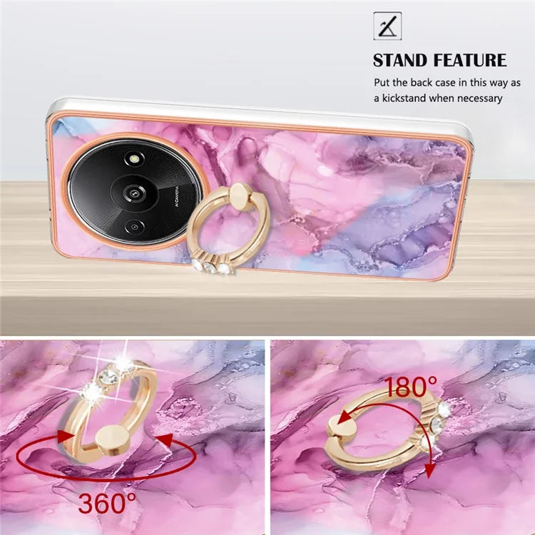 YB IMD Series-17 Style-E For Xiaomi Redmi A3 / Poco C61 4G Slim Case 2.0mm Kickstand TPU Phone Cover