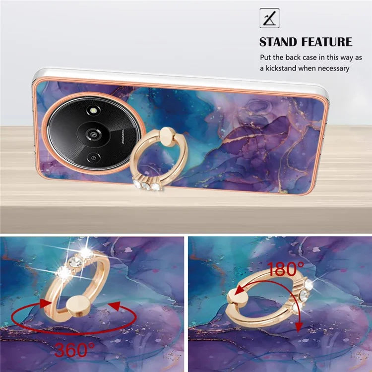YB IMD Series-17 Style-E For Xiaomi Redmi A3 / Poco C61 4G Slim Case 2.0mm Kickstand TPU Phone Cover