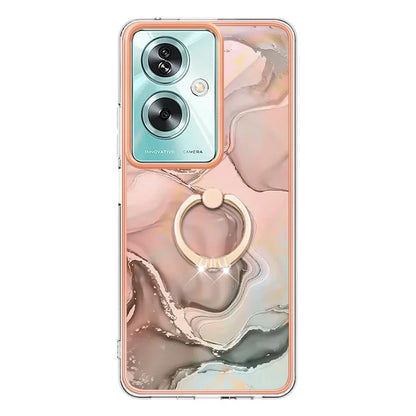 YB IMD Series-17 Style-E For Oppo A79 5G /  A2 5 Back Case Electroplated Ring Kickstand Phone Shell