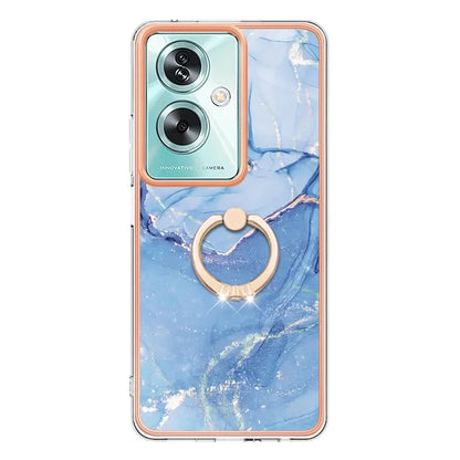 YB IMD Series-17 Style-E For Oppo A79 5G /  A2 5 Back Case Electroplated Ring Kickstand Phone Shell