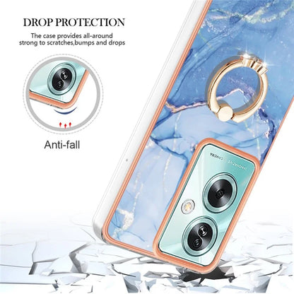 YB IMD Series-17 Style-E For Oppo A79 5G /  A2 5 Back Case Electroplated Ring Kickstand Phone Shell