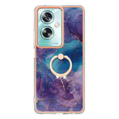 YB IMD Series-17 Style-E For Oppo A79 5G /  A2 5 Back Case Electroplated Ring Kickstand Phone Shell