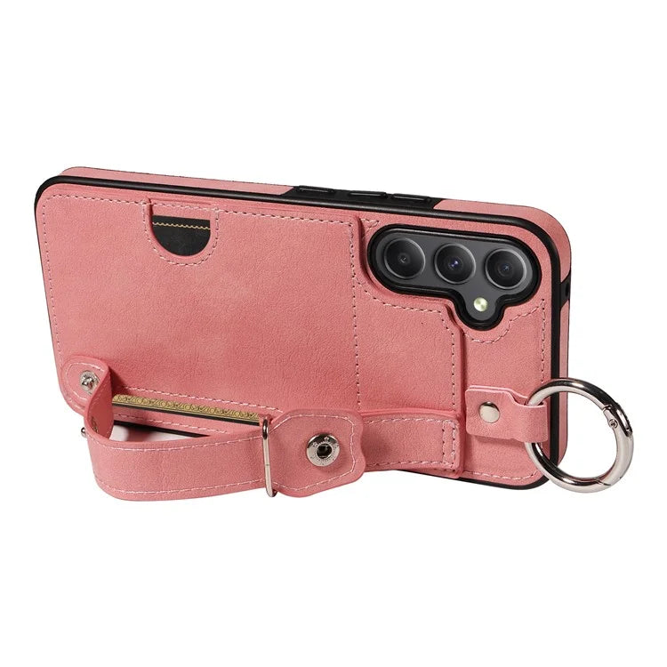 008 For Samsung Galaxy A34 5G Case Calf Texture Leather+TPU Kickstand Phone Cover