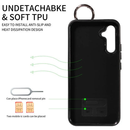 008 For Samsung Galaxy A34 5G Case Calf Texture Leather+TPU Kickstand Phone Cover