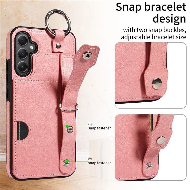 008 For Samsung Galaxy A34 5G Case Calf Texture Leather+TPU Kickstand Phone Cover
