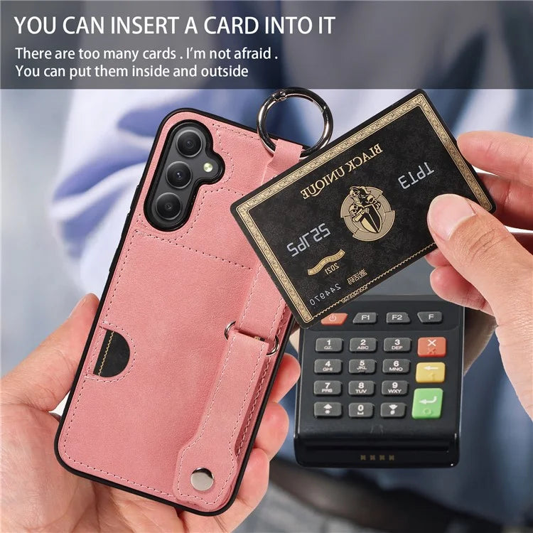 008 For Samsung Galaxy A34 5G Case Calf Texture Leather+TPU Kickstand Phone Cover