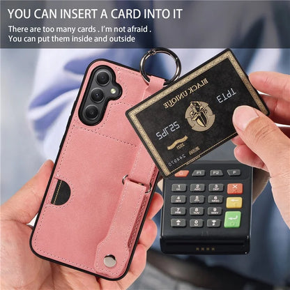 008 For Samsung Galaxy A34 5G Case Calf Texture Leather+TPU Kickstand Phone Cover