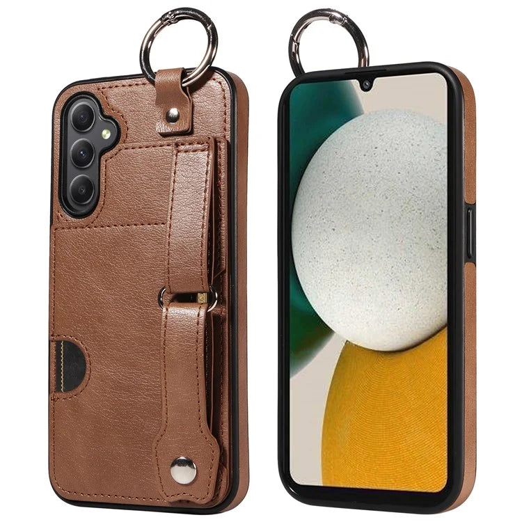 008 For Samsung Galaxy A34 5G Case Calf Texture Leather+TPU Kickstand Phone Cover