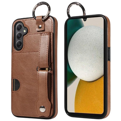 008 For Samsung Galaxy A34 5G Case Calf Texture Leather+TPU Kickstand Phone Cover