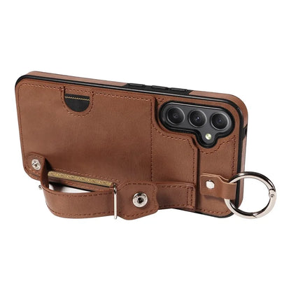 008 For Samsung Galaxy A34 5G Case Calf Texture Leather+TPU Kickstand Phone Cover