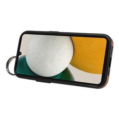 008 For Samsung Galaxy A34 5G Case Calf Texture Leather+TPU Kickstand Phone Cover