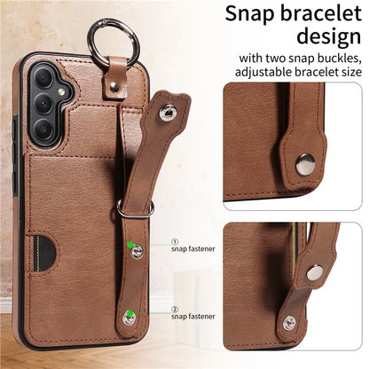 008 For Samsung Galaxy A34 5G Case Calf Texture Leather+TPU Kickstand Phone Cover