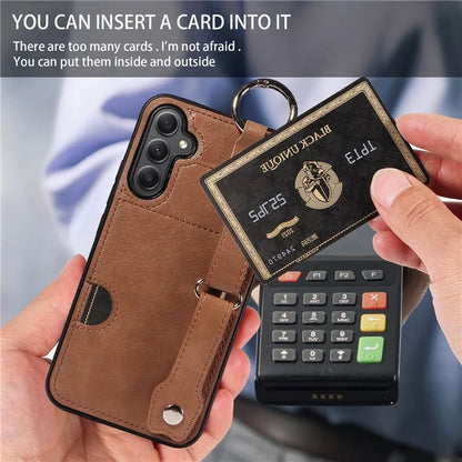 008 For Samsung Galaxy A34 5G Case Calf Texture Leather+TPU Kickstand Phone Cover