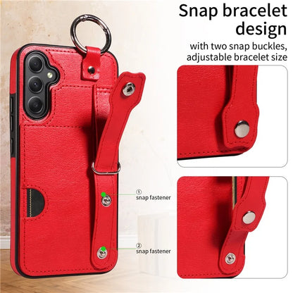 008 For Samsung Galaxy A34 5G Case Calf Texture Leather+TPU Kickstand Phone Cover