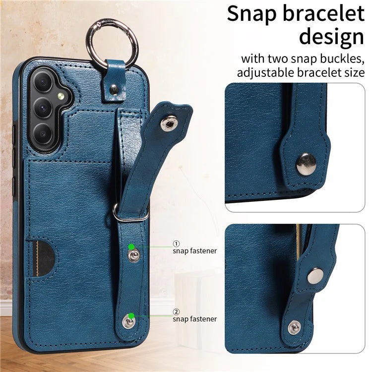 008 For Samsung Galaxy A34 5G Case Calf Texture Leather+TPU Kickstand Phone Cover