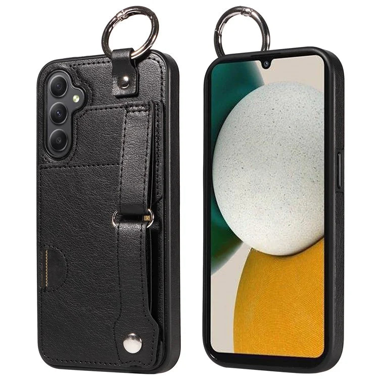 008 For Samsung Galaxy A34 5G Case Calf Texture Leather+TPU Kickstand Phone Cover