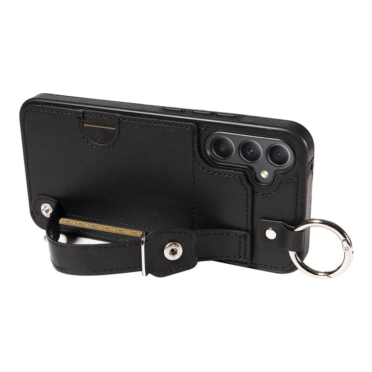 008 For Samsung Galaxy A34 5G Case Calf Texture Leather+TPU Kickstand Phone Cover