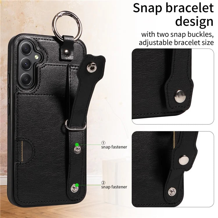 008 For Samsung Galaxy A34 5G Case Calf Texture Leather+TPU Kickstand Phone Cover