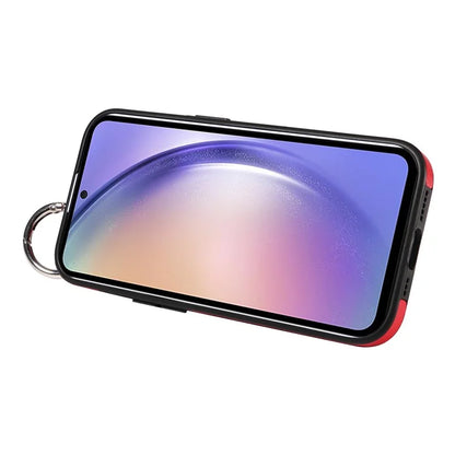 008 For Samsung Galaxy A54 5G Phone Case with Wrist Strap Kickstand Leather+TPU Shell