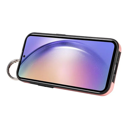 008 For Samsung Galaxy A54 5G Phone Case with Wrist Strap Kickstand Leather+TPU Shell