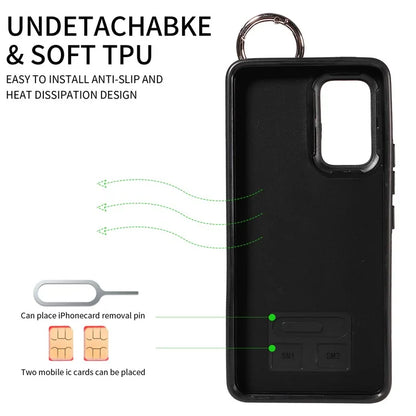 008 For Samsung Galaxy A53 5G Kickstand Case Calf Texture Leather+TPU Phone Case