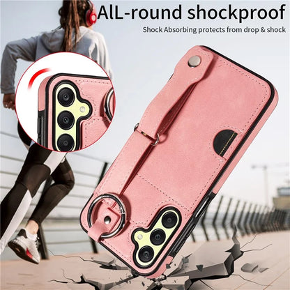 008 For Samsung Galaxy A25 5G (Global) (161.0 x 76.5 x 8.3mm) TPU Case Kickstand Phone Cover with Card Slot