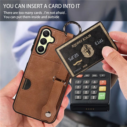 008 For Samsung Galaxy A25 5G (Global) (161.0 x 76.5 x 8.3mm) TPU Case Kickstand Phone Cover with Card Slot