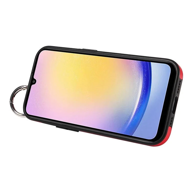 008 For Samsung Galaxy A25 5G (Global) (161.0 x 76.5 x 8.3mm) TPU Case Kickstand Phone Cover with Card Slot