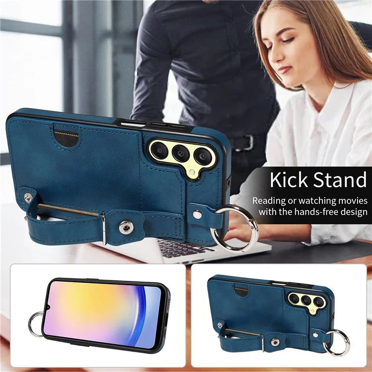 008 For Samsung Galaxy A25 5G (Global) (161.0 x 76.5 x 8.3mm) TPU Case Kickstand Phone Cover with Card Slot