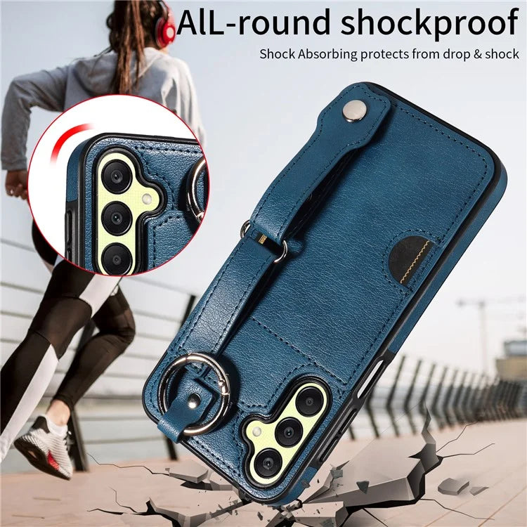 008 For Samsung Galaxy A25 5G (Global) (161.0 x 76.5 x 8.3mm) TPU Case Kickstand Phone Cover with Card Slot