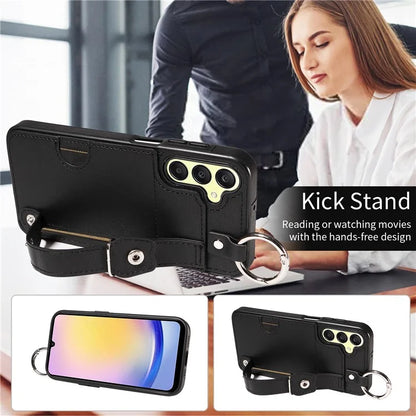 008 For Samsung Galaxy A25 5G (Global) (161.0 x 76.5 x 8.3mm) TPU Case Kickstand Phone Cover with Card Slot