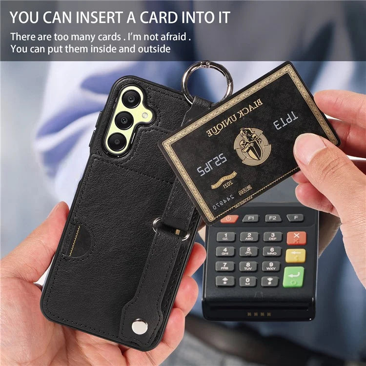 008 For Samsung Galaxy A25 5G (Global) (161.0 x 76.5 x 8.3mm) TPU Case Kickstand Phone Cover with Card Slot