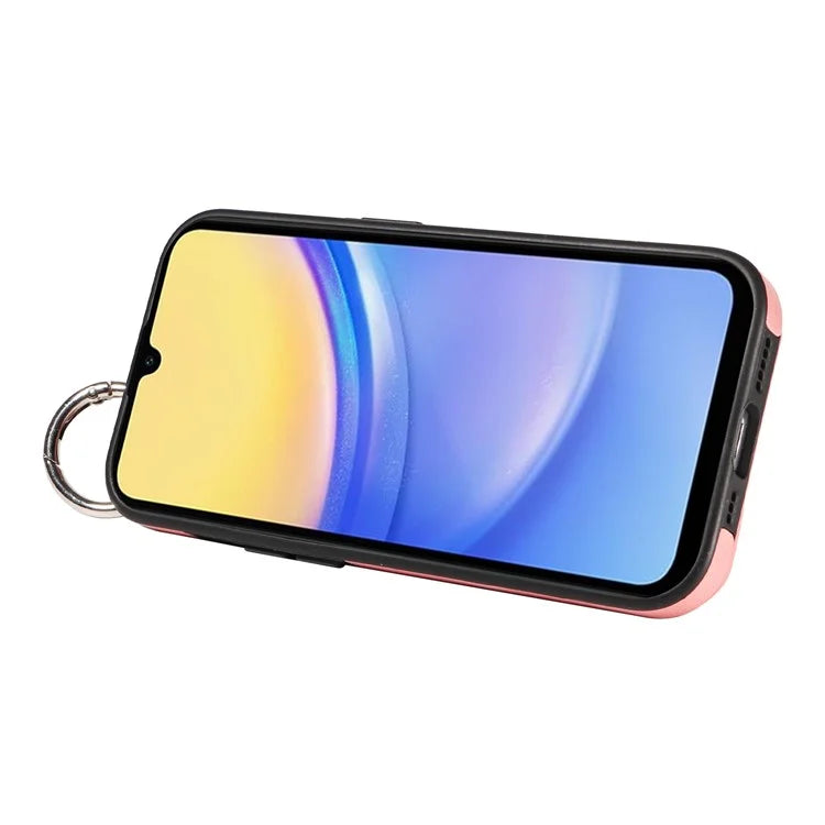 008 For Samsung Galaxy A15 4G Case Kickstand Leather Coated TPU Phone Cover with Card Slot