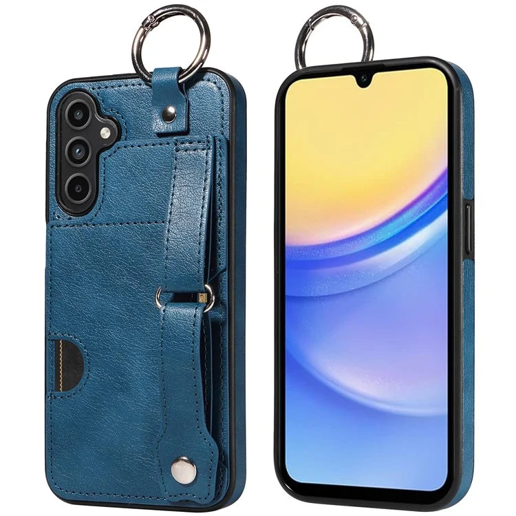 008 For Samsung Galaxy A15 4G Case Kickstand Leather Coated TPU Phone Cover with Card Slot