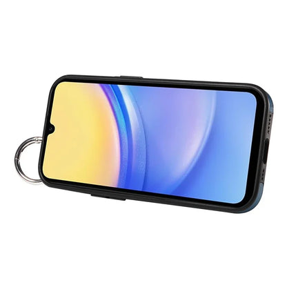 008 For Samsung Galaxy A15 4G Case Kickstand Leather Coated TPU Phone Cover with Card Slot