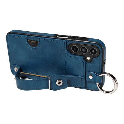 008 For Samsung Galaxy A15 4G Case Kickstand Leather Coated TPU Phone Cover with Card Slot