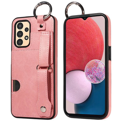 008 For Samsung Galaxy A13 5G / A13 4G /  A04s 4G (164.7 x 76.7 x 9.1 mm) / A04 4G (164.4 x 76) Case Bump Proof Leather+TPU Cover