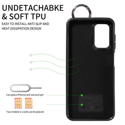 008 For Samsung Galaxy A13 5G / A13 4G /  A04s 4G (164.7 x 76.7 x 9.1 mm) / A04 4G (164.4 x 76) Case Bump Proof Leather+TPU Cover