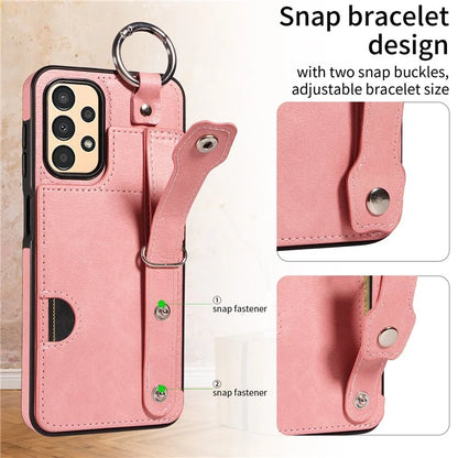 008 For Samsung Galaxy A13 5G / A13 4G /  A04s 4G (164.7 x 76.7 x 9.1 mm) / A04 4G (164.4 x 76) Case Bump Proof Leather+TPU Cover